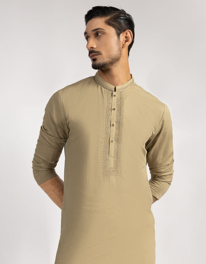 Blended Light Olive Special Kurta - J. Junaid Jamshed