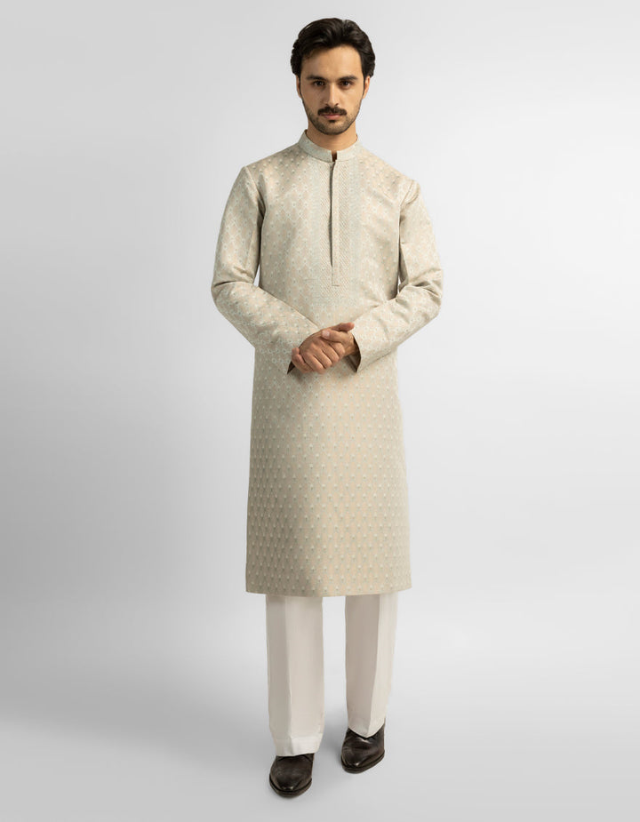 Polyester Light Jade Special Kurta - J. Junaid Jamshed