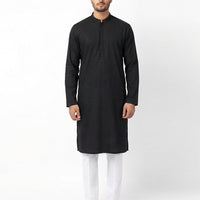 Cotton Charcoal Kurta Trouser - J. Junaid Jamshed