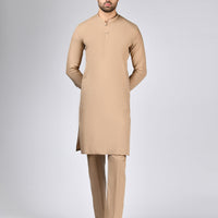 Blended Sand Unstitched Suit - J. Junaid Jamshed