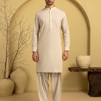 Blended Brown Unstitched Suit - J. Junaid Jamshed