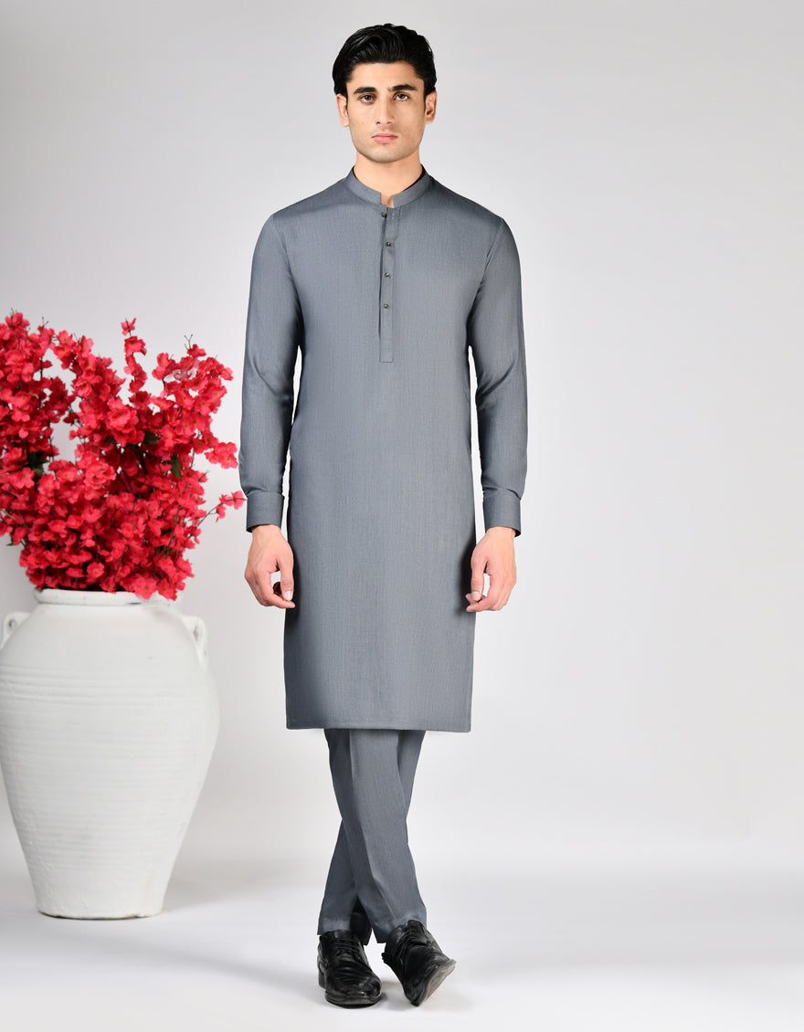 Blended Granite Unstitched Suit - J. Junaid Jamshed