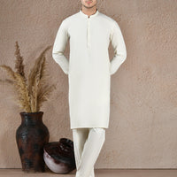 Blended Ivory Unstitched Suit - J. Junaid Jamshed