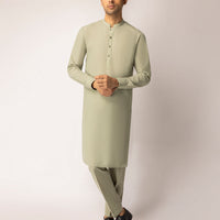 Polyester Pale Green Unstitched Suit - J. Junaid Jamshed
