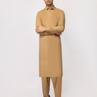 Cotton Light Brown Unstitched Suit - J. Junaid Jamshed