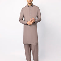 Cotton Brown Unstitched Suit - J. Junaid Jamshed