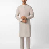 Polyester Ash Grey Unstitched Suit - J. Junaid Jamshed