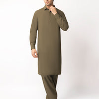 Blended Green Unstitched Suit - J. Junaid Jamshed