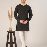 Cotton Black Kurta - J. Junaid Jamshed