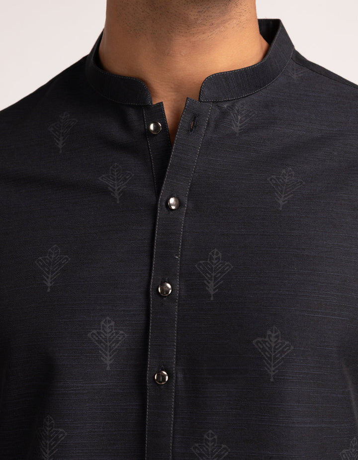 Cotton Midnight Blue Kurta Trouser - J. Junaid Jamshed