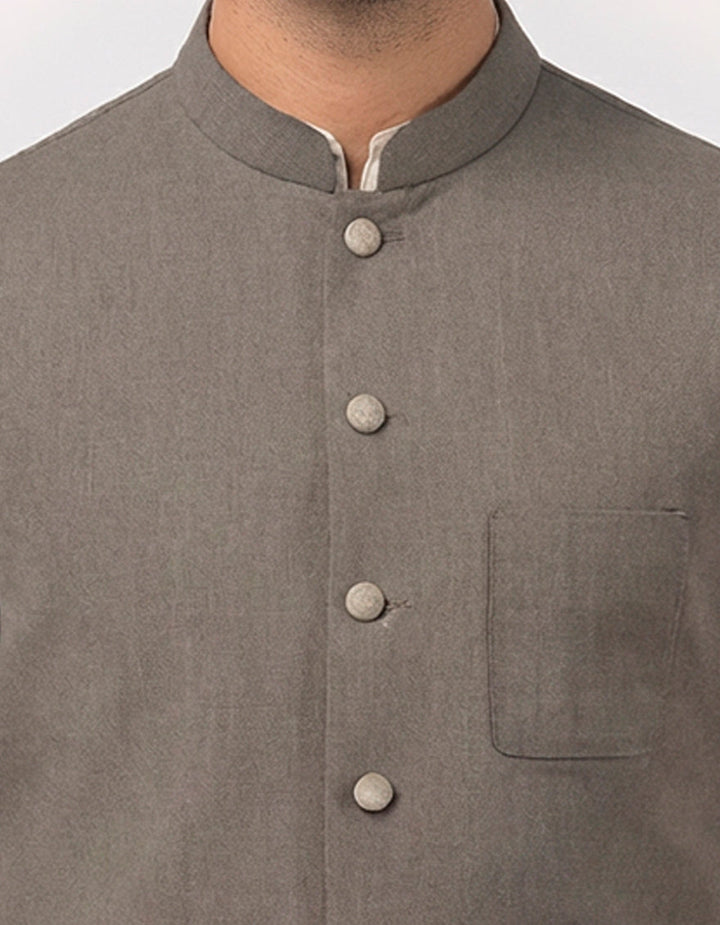 Suiting Grey Waist Coat - J. Junaid Jamshed