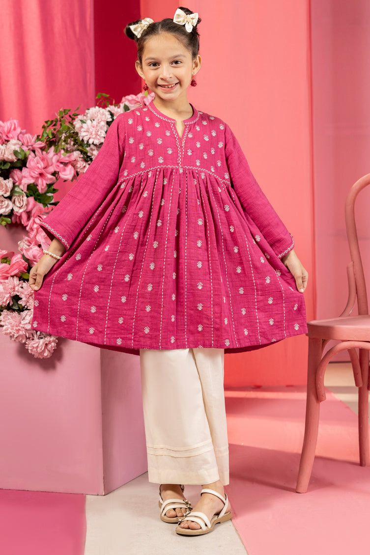 Khaddar Pink Kurti - J. Junaid Jamshed
