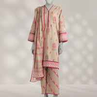 Cambric Brown Stitched Suit - J. Junaid Jamshed
