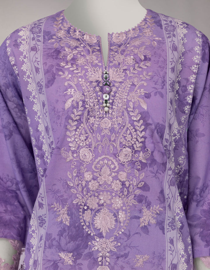 Lawn Purple Stitched Suit - J. Junaid Jamshed