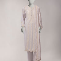 Lawn White Stitched Suit - J. Junaid Jamshed
