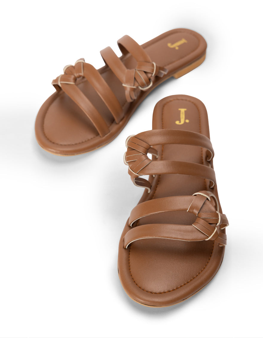 Rexine Brown Chappal - J. Junaid Jamshed