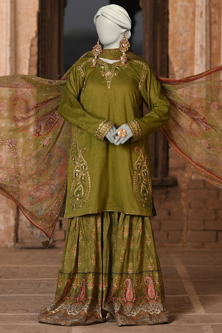 Dobby Green Stitched Suit - J. Junaid Jamshed