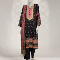 Jacquard Black Stitched Suit - J. Junaid Jamshed