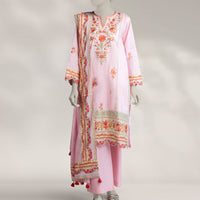 Dobby Pink Stitched Suit - J. Junaid Jamshed