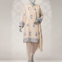 Khaddar Off White Stitched Suit - J. Junaid Jamshed