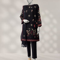 Khaddar Black Stitched Suit - J. Junaid Jamshed