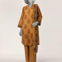 Lawn Mustard Stitched Suit - J. Junaid Jamshed