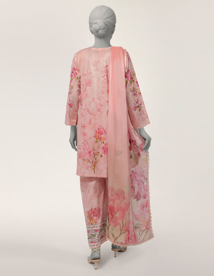 Dobby Pink Stitched Suit - J. Junaid Jamshed