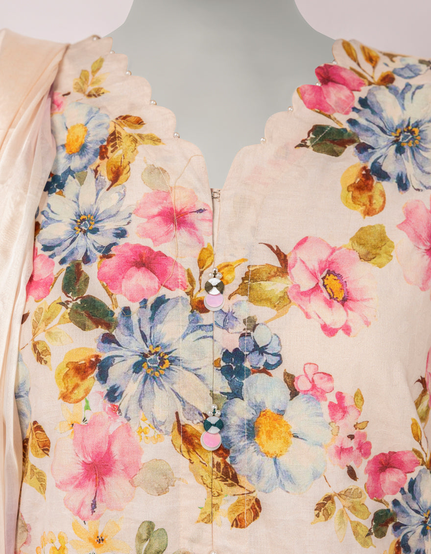 Dobby Pink Stitched Suit - J. Junaid Jamshed