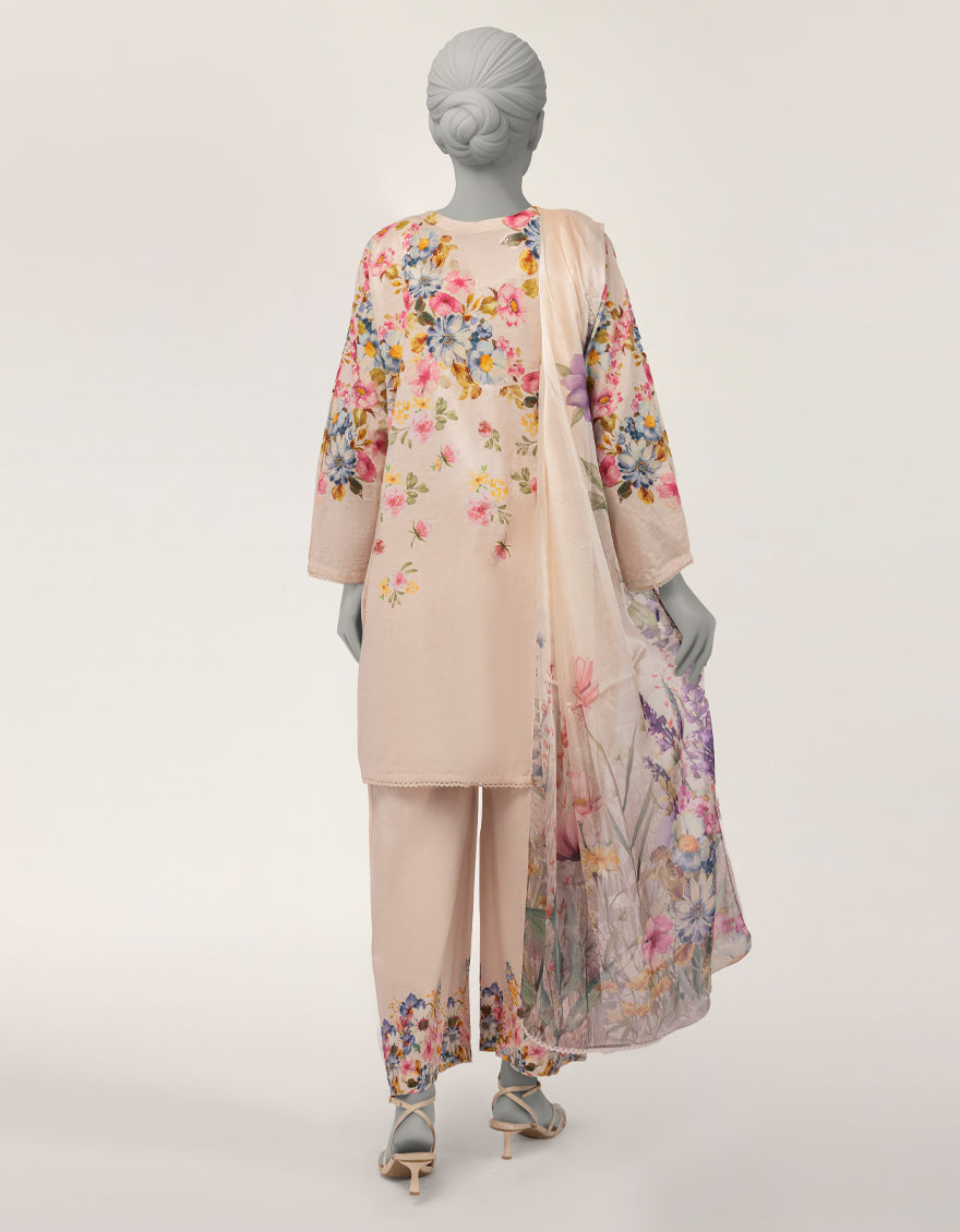 Dobby Pink Stitched Suit - J. Junaid Jamshed