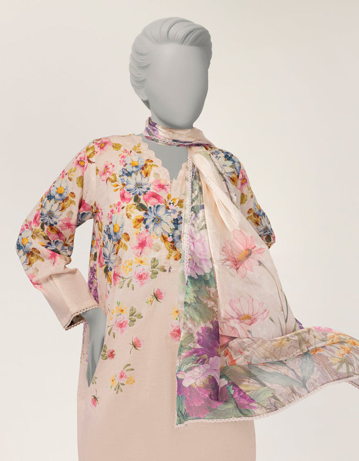 Dobby Pink Stitched Suit - J. Junaid Jamshed