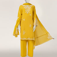 Lawn Yellow Stitched Suit - J. Junaid Jamshed