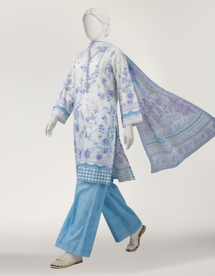 White Stitched Suit - J. Junaid Jamshed