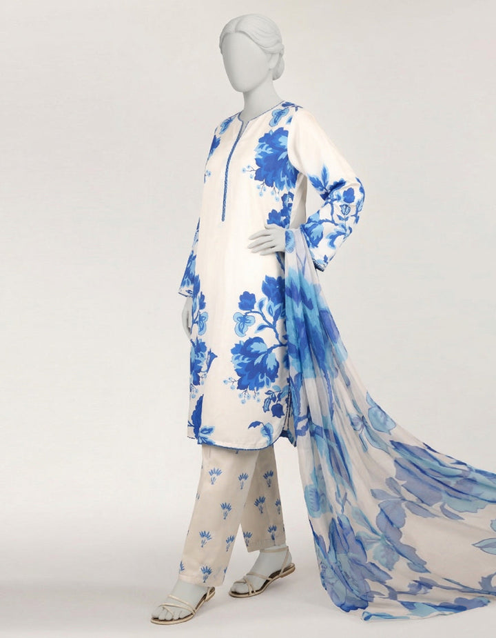 White Stitched Suit - J. Junaid Jamshed