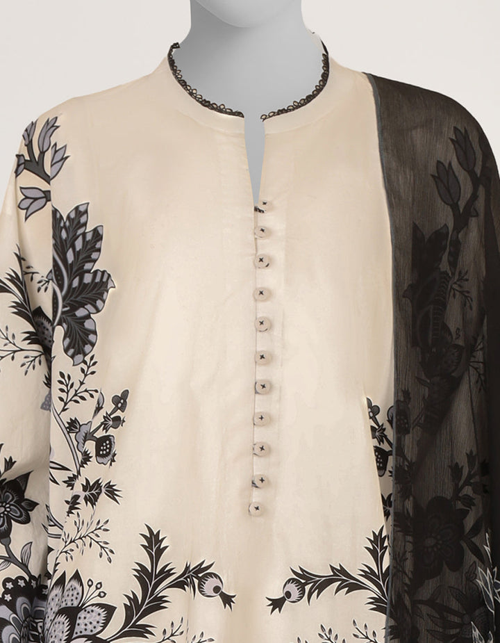 White Stitched Suit - J. Junaid Jamshed