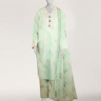 Lawn Green Stitched Suit - J. Junaid Jamshed