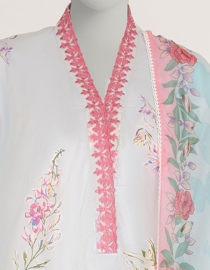 Lawn Sky Blue Stitched Suit - J. Junaid Jamshed