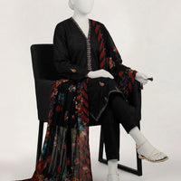 Lawn Black Stitched Suit - J. Junaid Jamshed