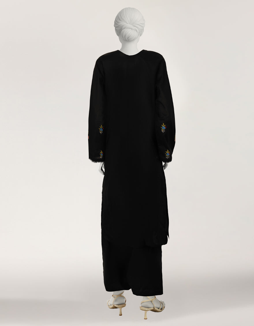 Lawn Black Stitched Suit - J. Junaid Jamshed