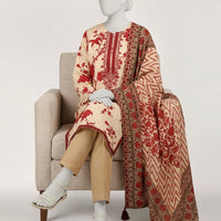 Lawn Beige Stitched Suit - J. Junaid Jamshed