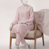 Lawn Pink Stitched Suit - J. Junaid Jamshed