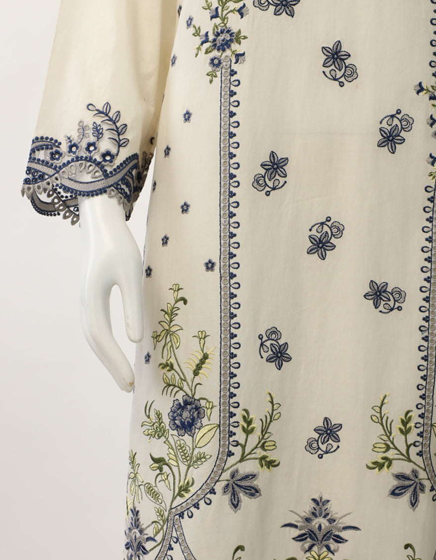 Lawn White Stitched Suit - J. Junaid Jamshed