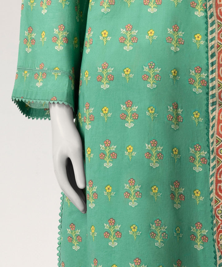 Lawn Green Stitched Suit - J. Junaid Jamshed