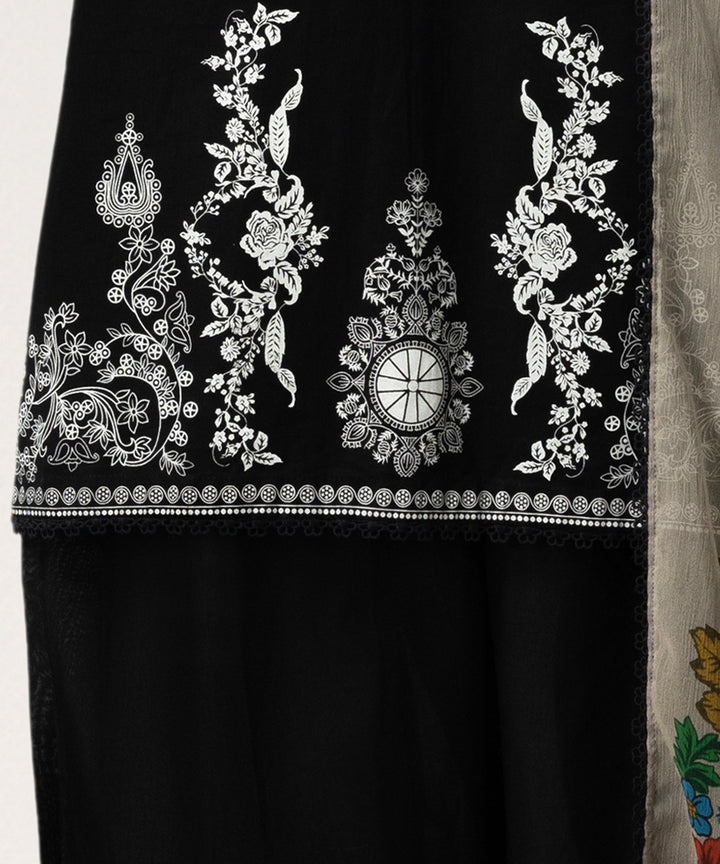 Lawn Black Stitched Suit - J. Junaid Jamshed