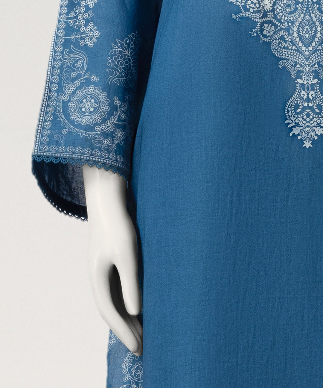 Lawn Blue Stitched Suit - J. Junaid Jamshed