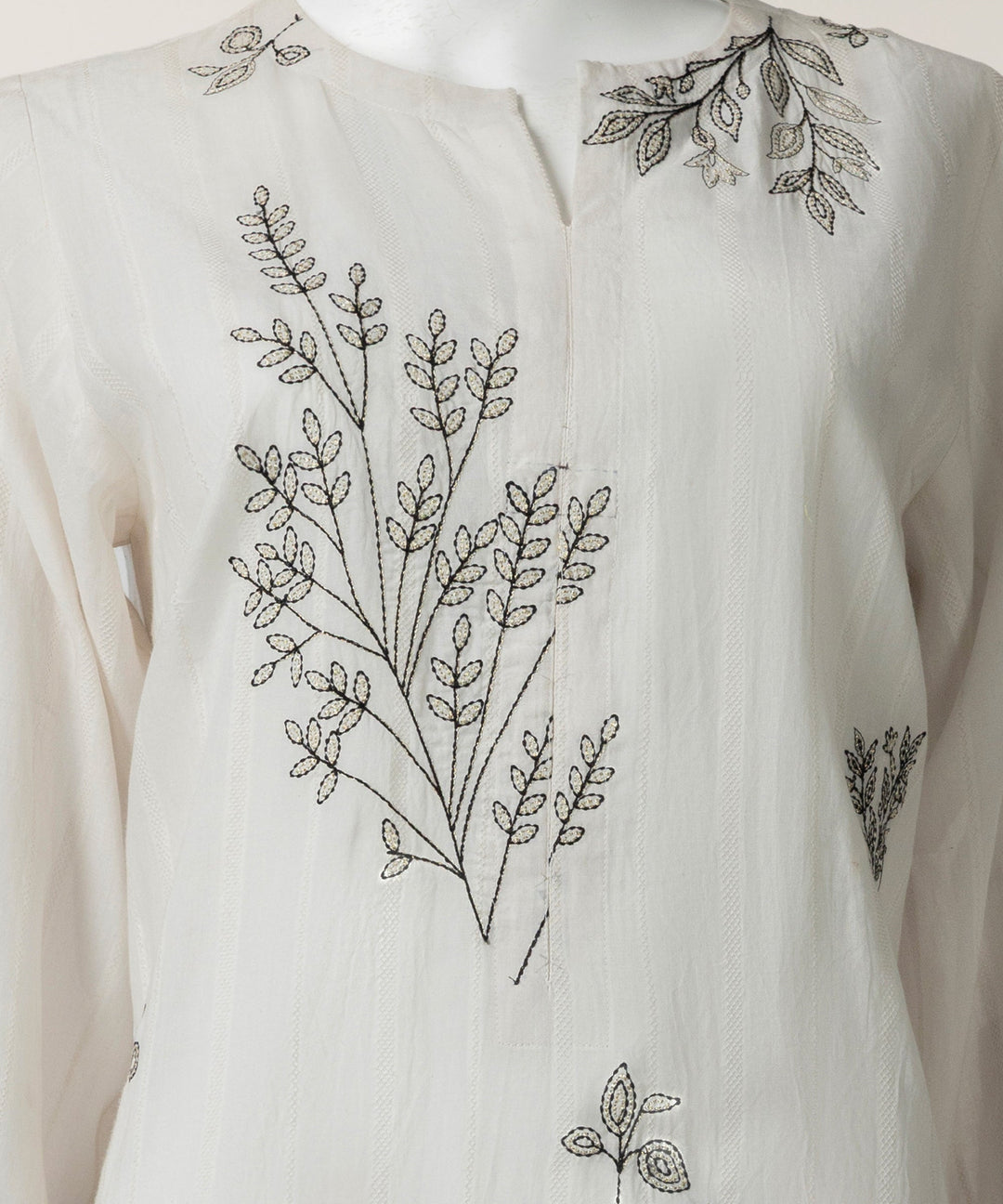 Dobby White Stitched Suit - J. Junaid Jamshed
