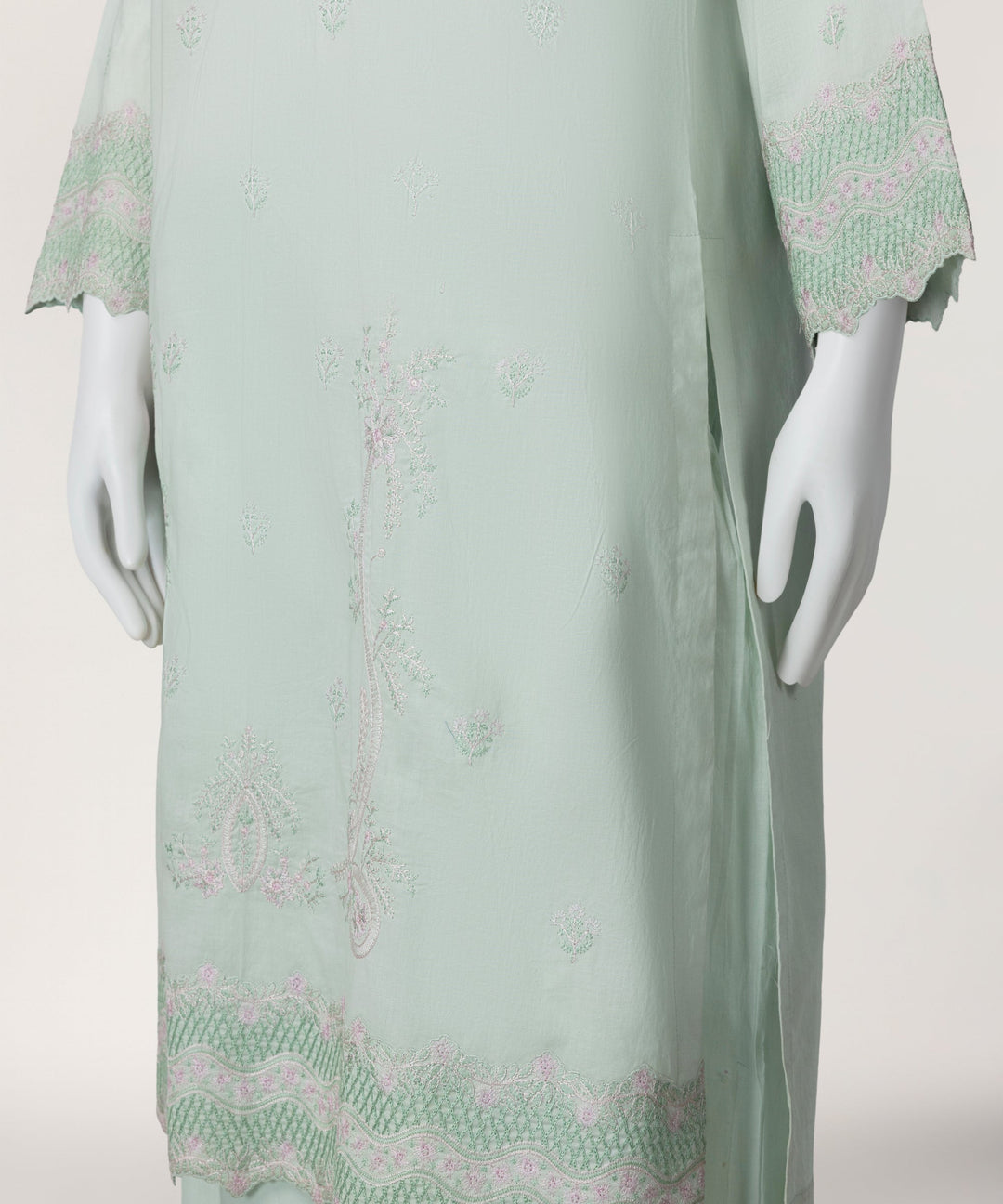Lawn Green Stitched Suit - J. Junaid Jamshed