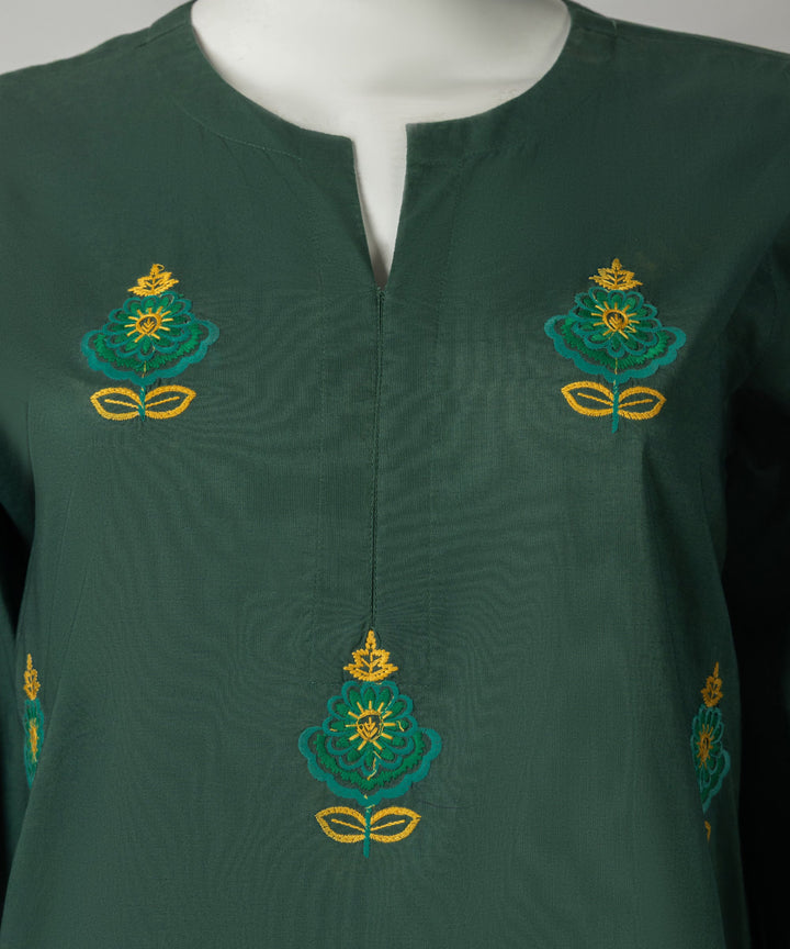 Jacquard Green Stitched Suit - J. Junaid Jamshed