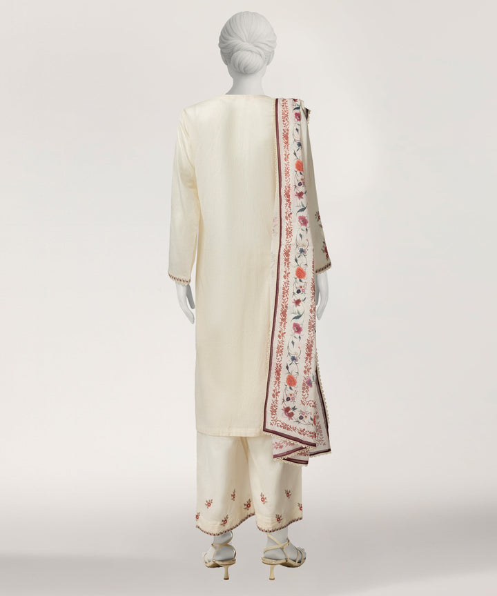 Lawn White Stitched Suit - J. Junaid Jamshed