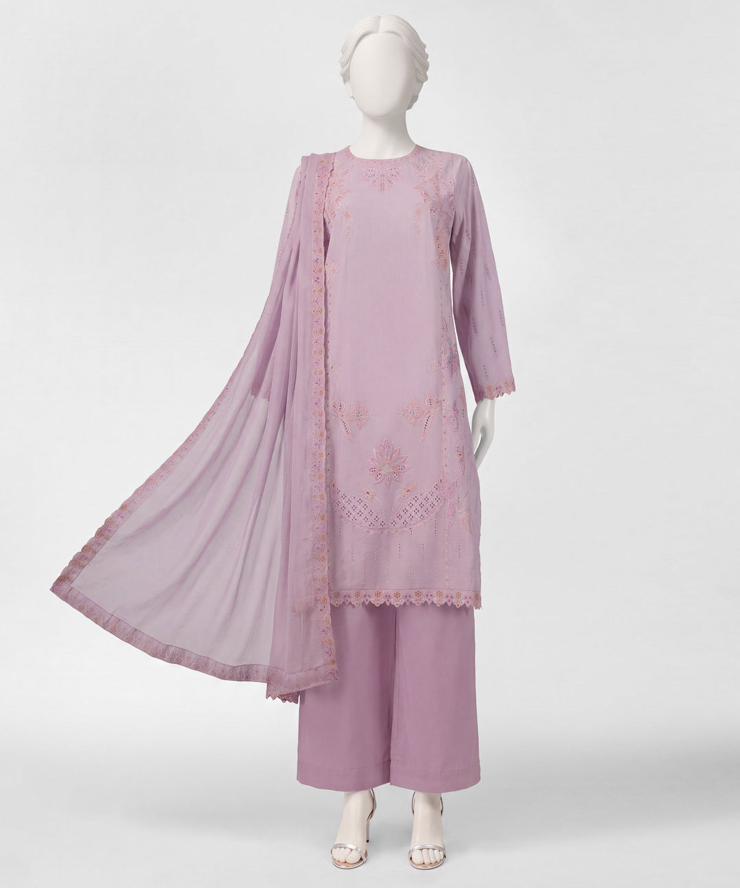 Lawn Lilac Stitched Suit - J. Junaid Jamshed