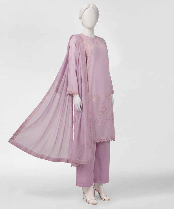 Lawn Lilac Stitched Suit - J. Junaid Jamshed